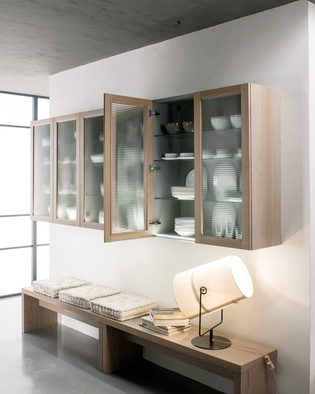 Wall Unit with Illuminated Strip Handle