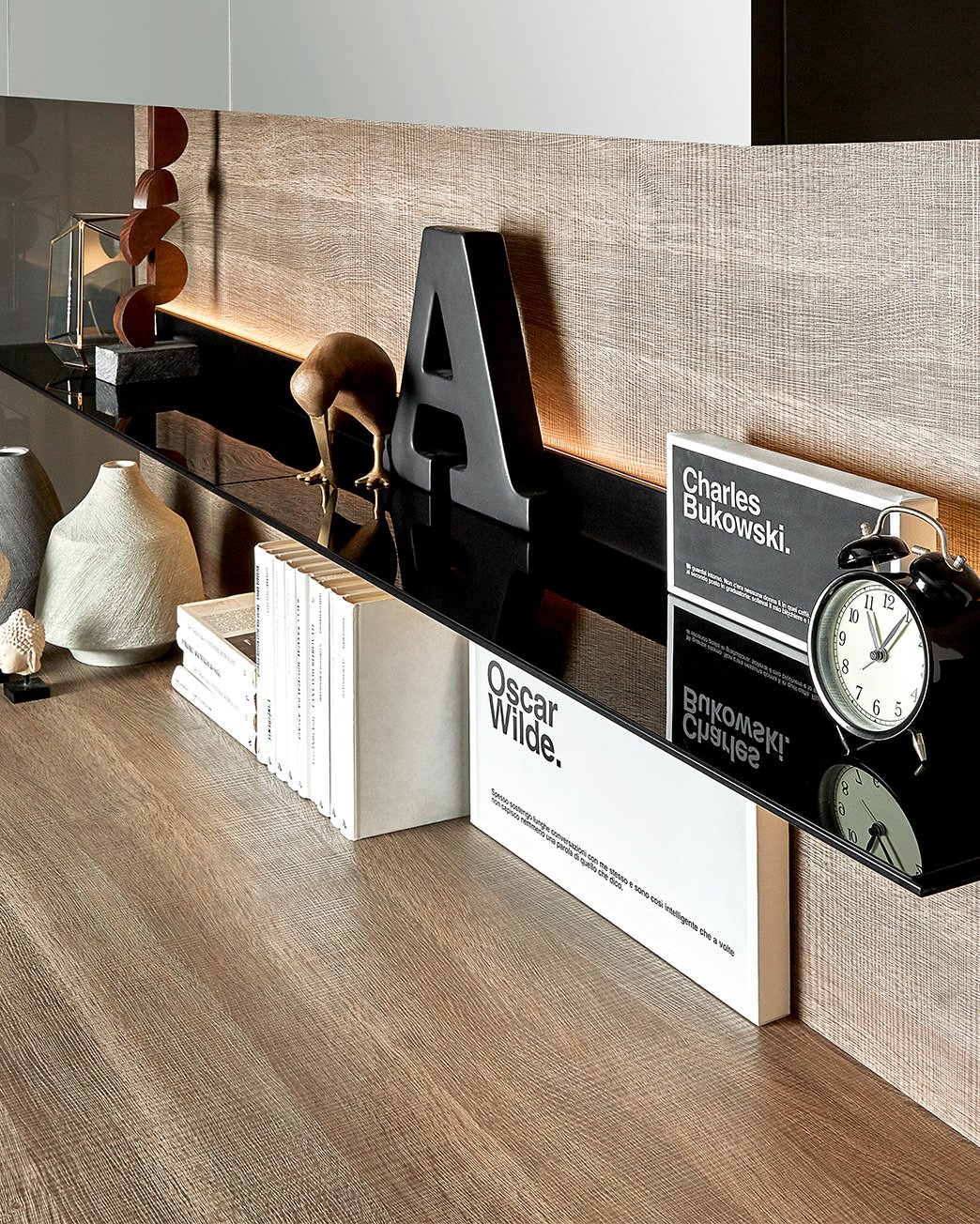 Metal Black Shelf with LED Lighting
