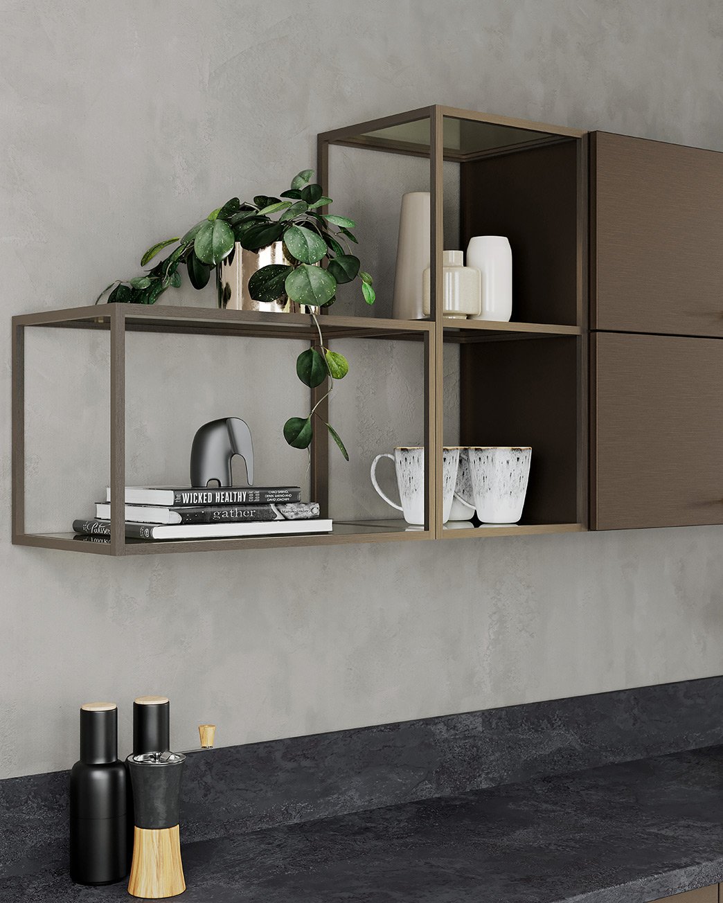 Brushed Bronze Aluminum Shelf