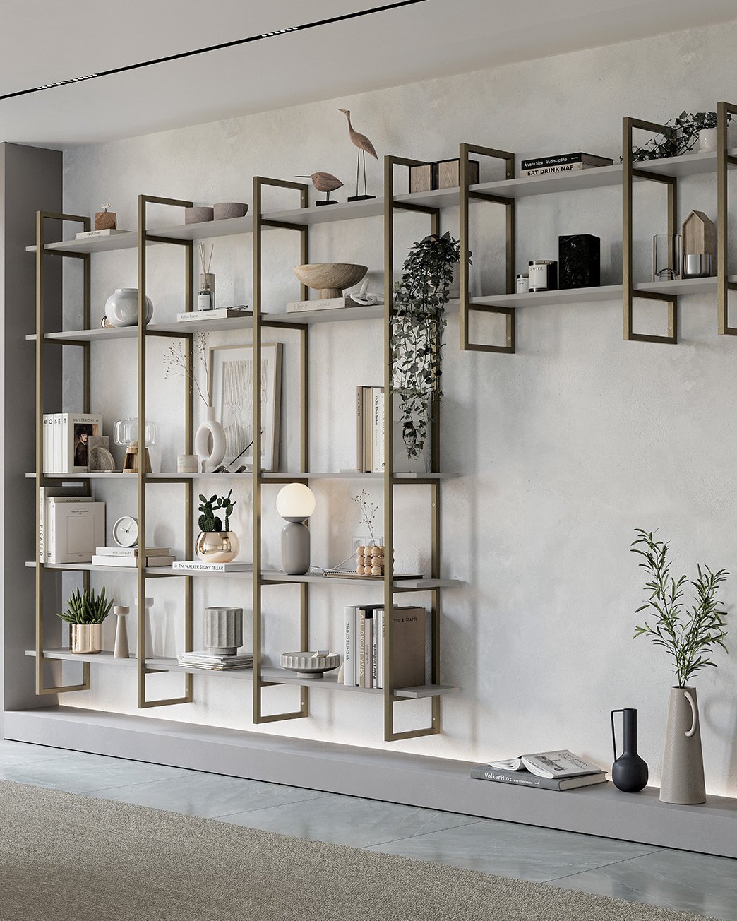 Brushed Bronze Wall Shelf