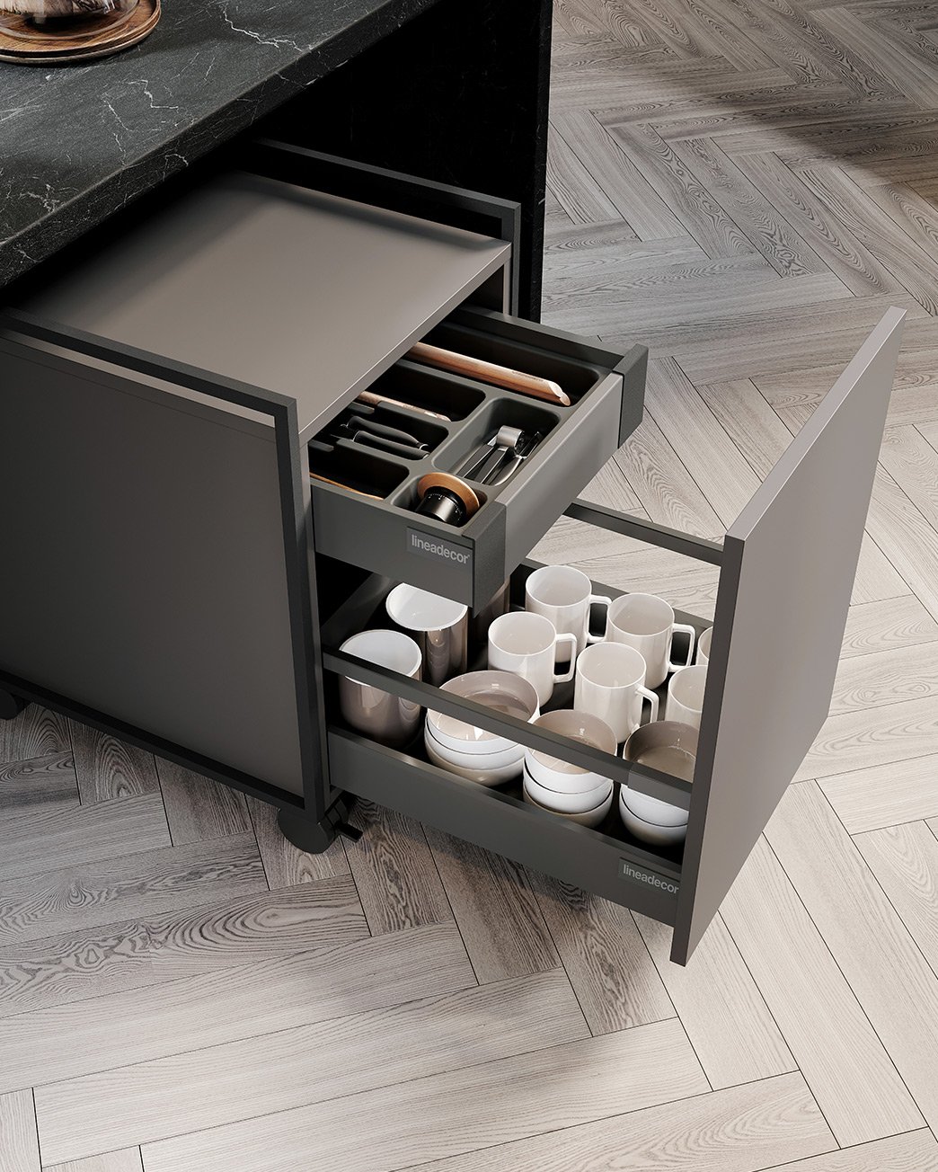Storage Trolley with Inner Drawer