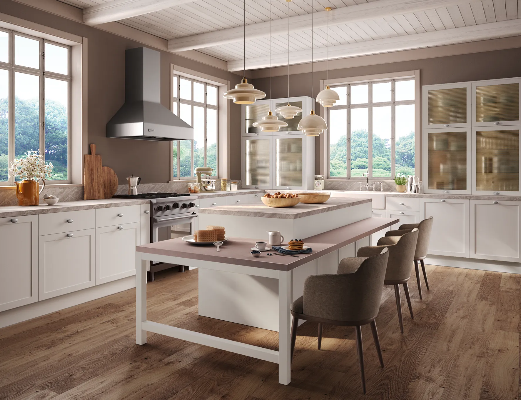 Sleek, Modern Kitchen Design with White Cabinets