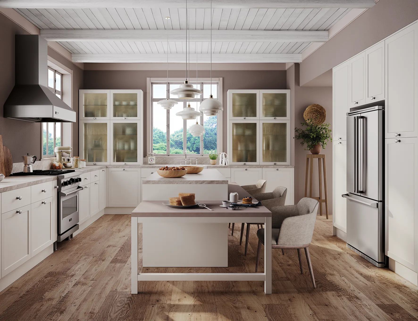 Sleek, Modern Kitchen Design with White Cabinets